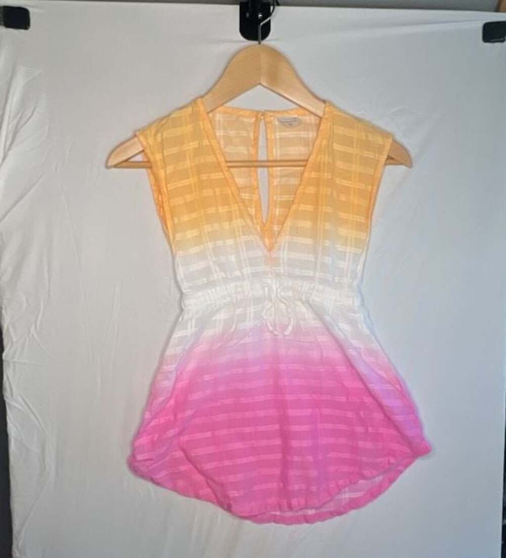 abercrombie kids Girls Ombre Plaid Beach Cover-Up Dress Size 5/6